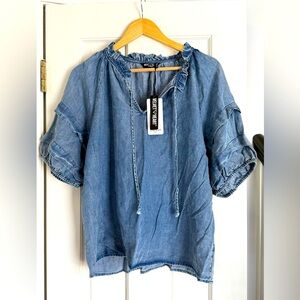 Velvet Heart Chambray Top
